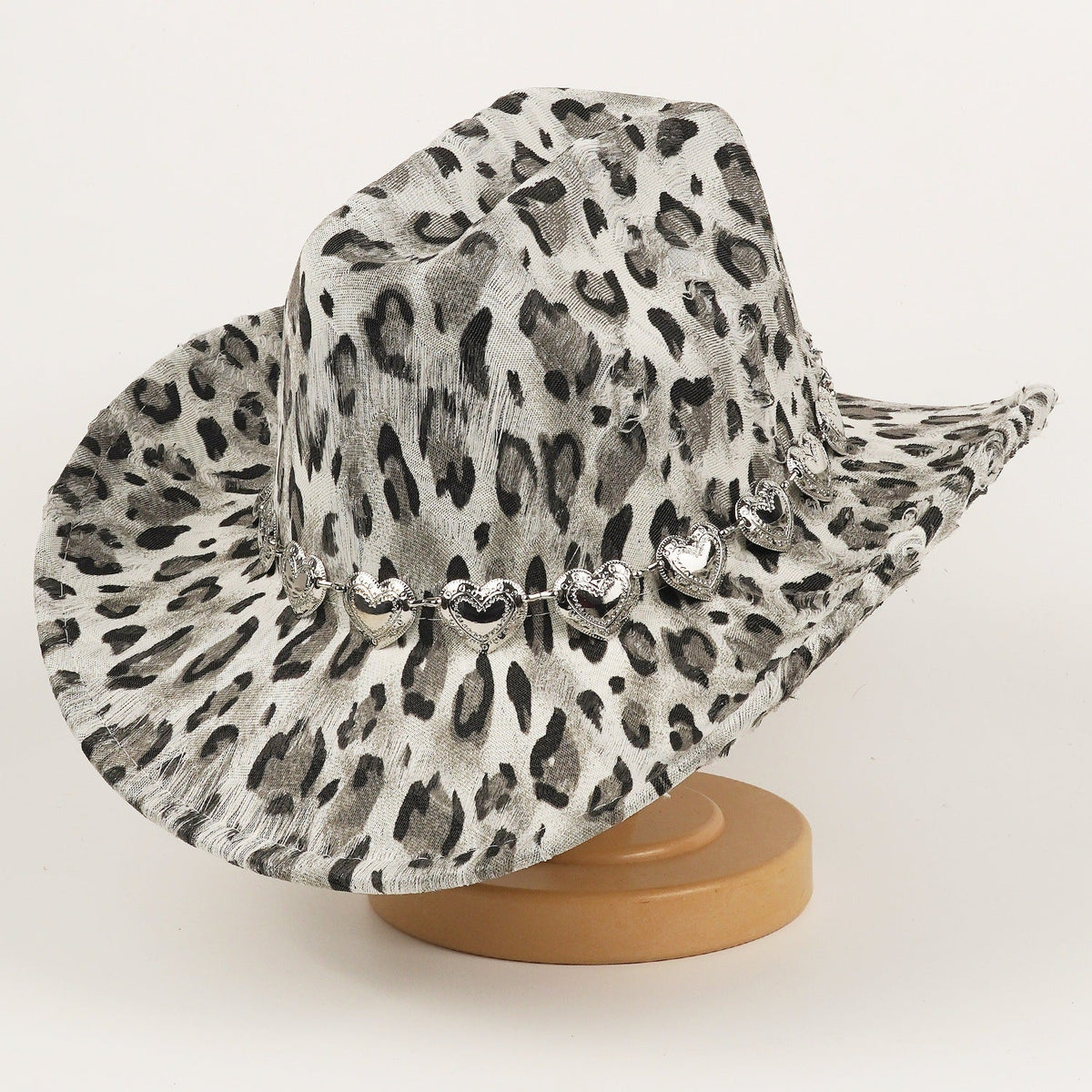 Unisex Black Leopard-print Denim Hat
