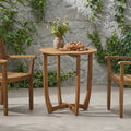 Outdoor Round Acacia Wood Accent Table