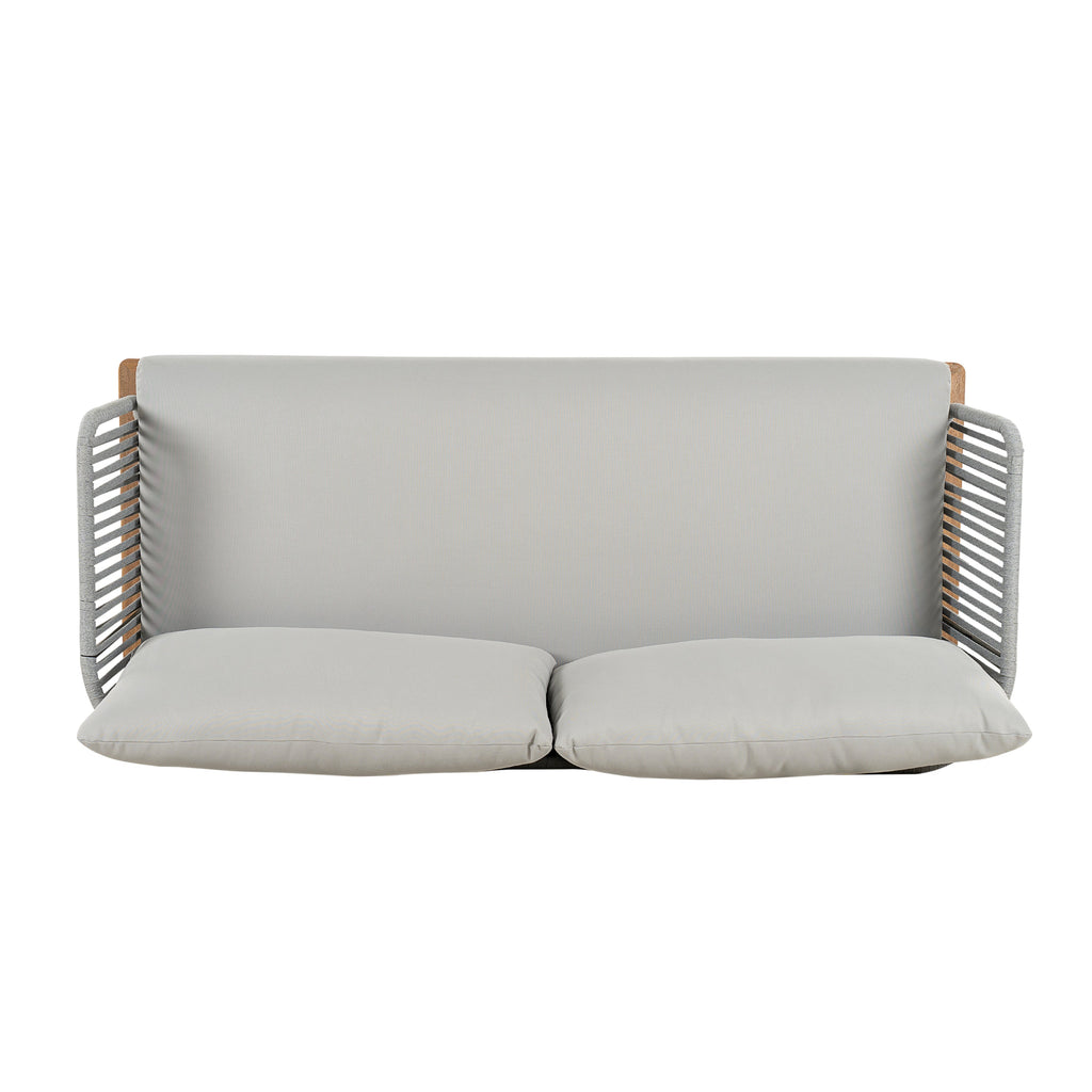 Lucca Outdoor Acacia Wood Rope Woven Sofa Sectional Set