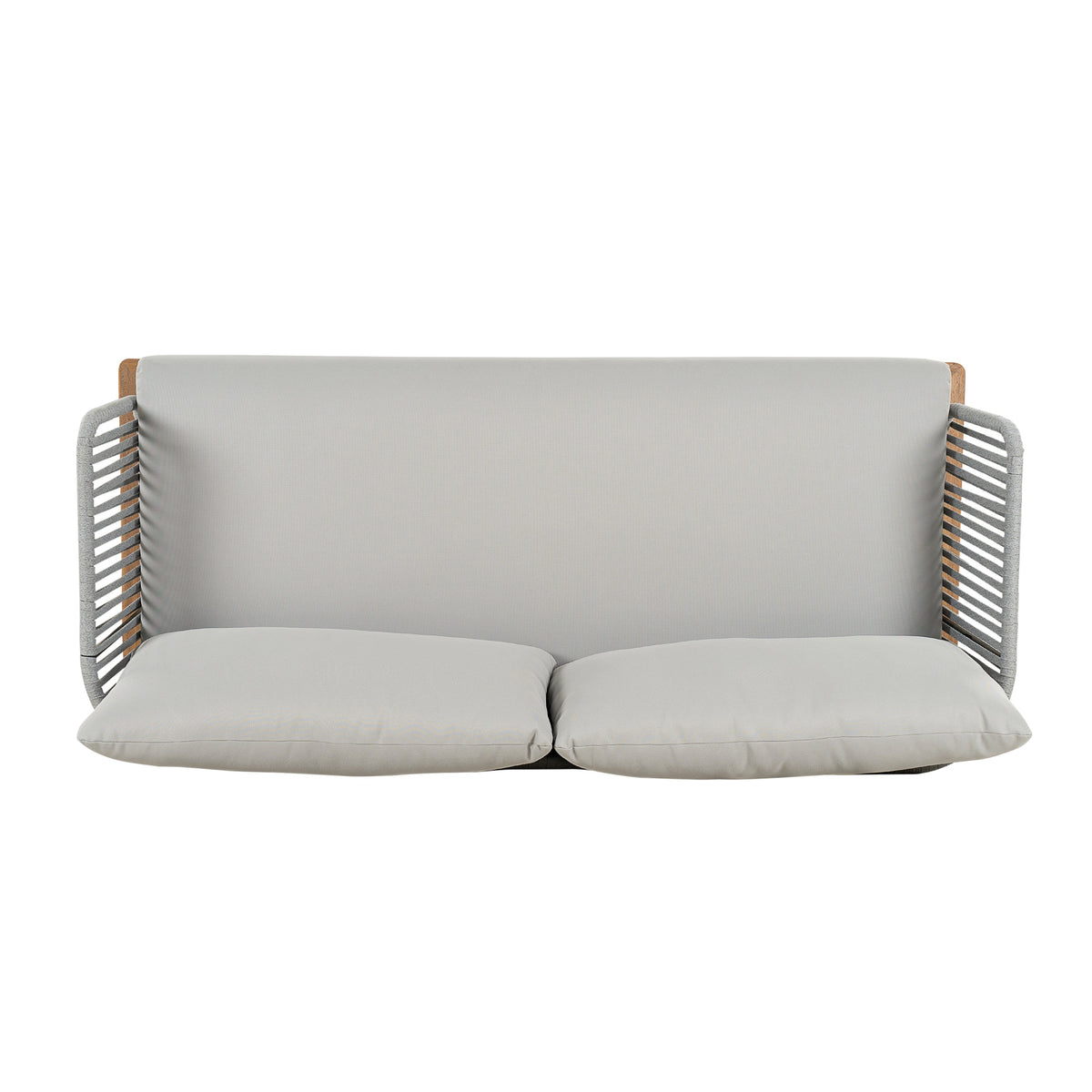 Lucca Outdoor Acacia Wood Rope Woven Sofa Sectional Set