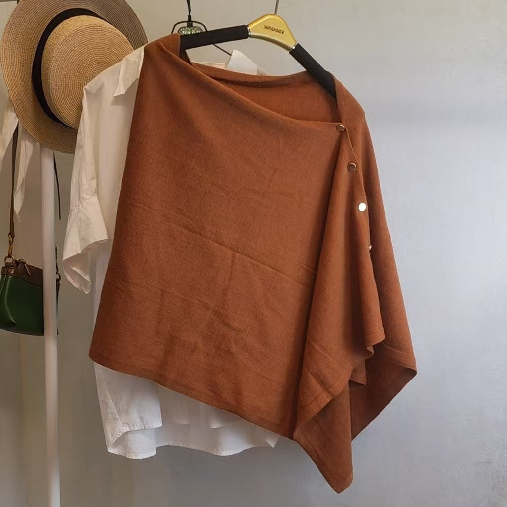 Versatile Slouchy Knit Vintage Womens Shawl With A Sophisticated Touch