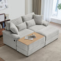 Double Chaise Lounge Set with Reversible Ottoman