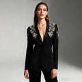 Heavy-duty Diamond-embellished Womens Blazer