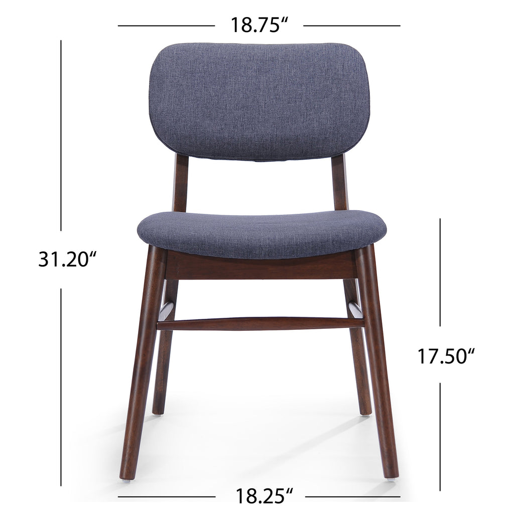 Set of 2 Mid-Century Upholstered Dining Chairs