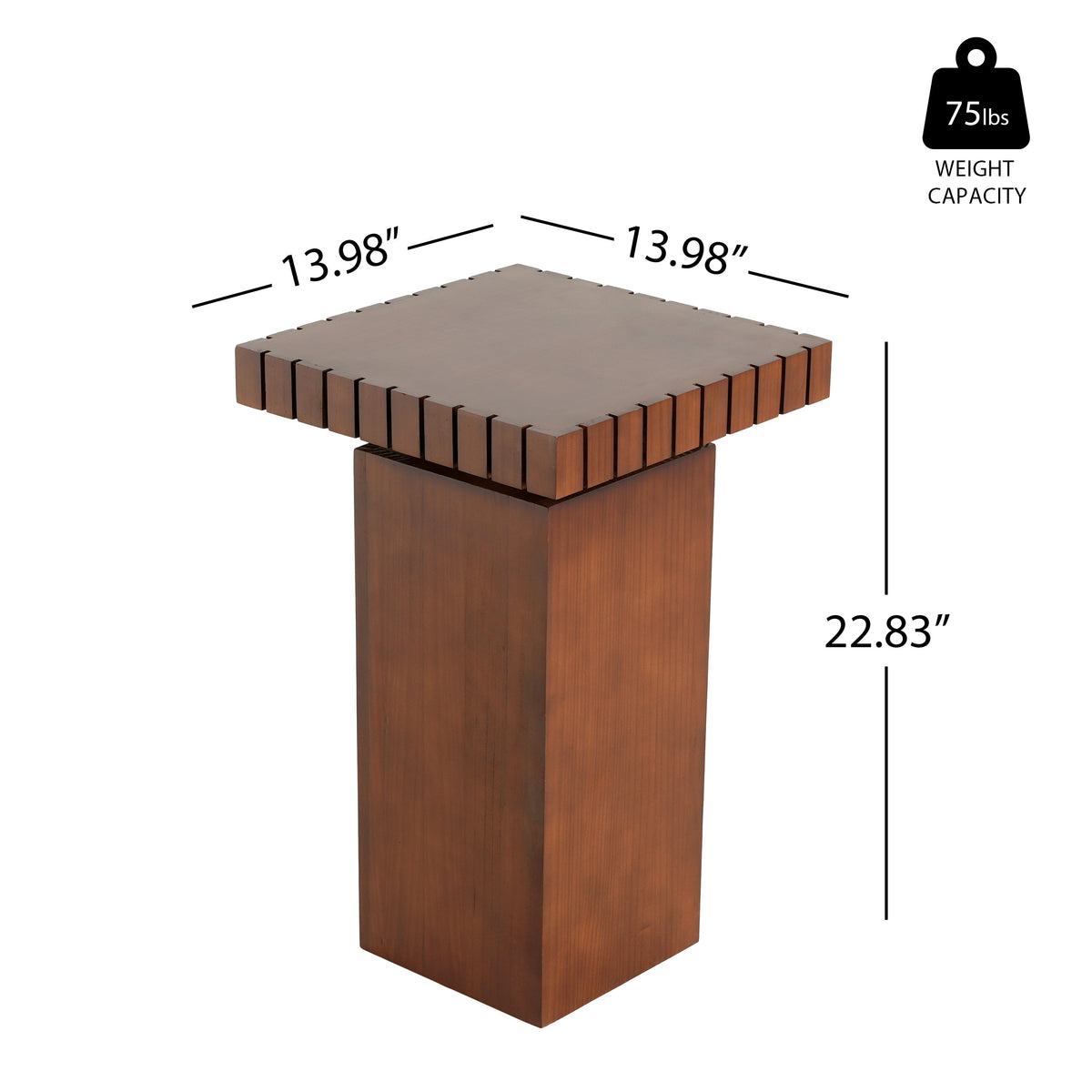 Walnut Wood Square End Table