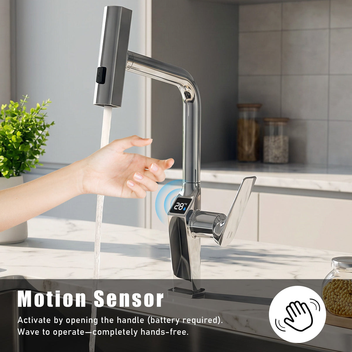 Touchless Chrome Kitchen Faucet