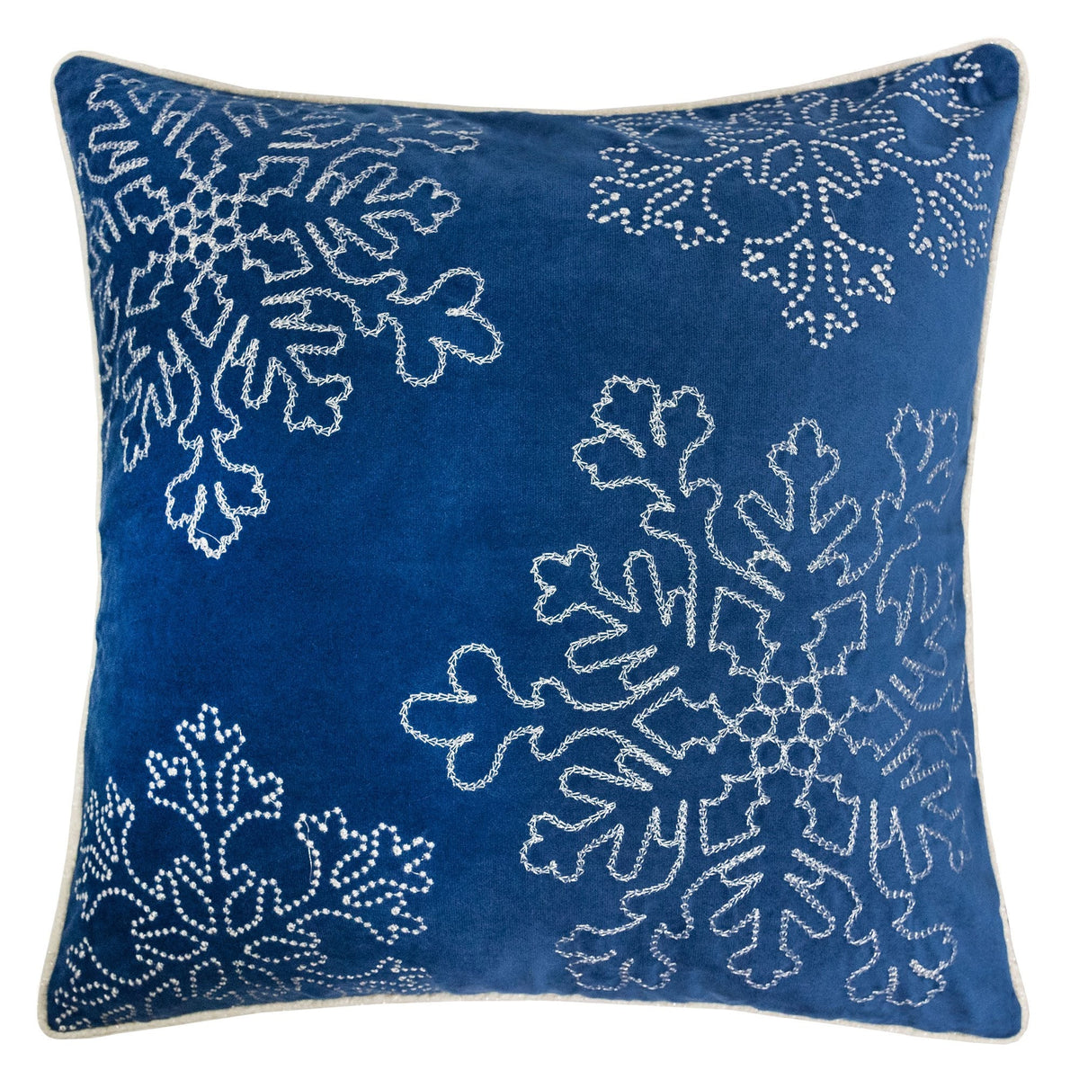 Blue Velvet Holiday Throw Pillow 20x20