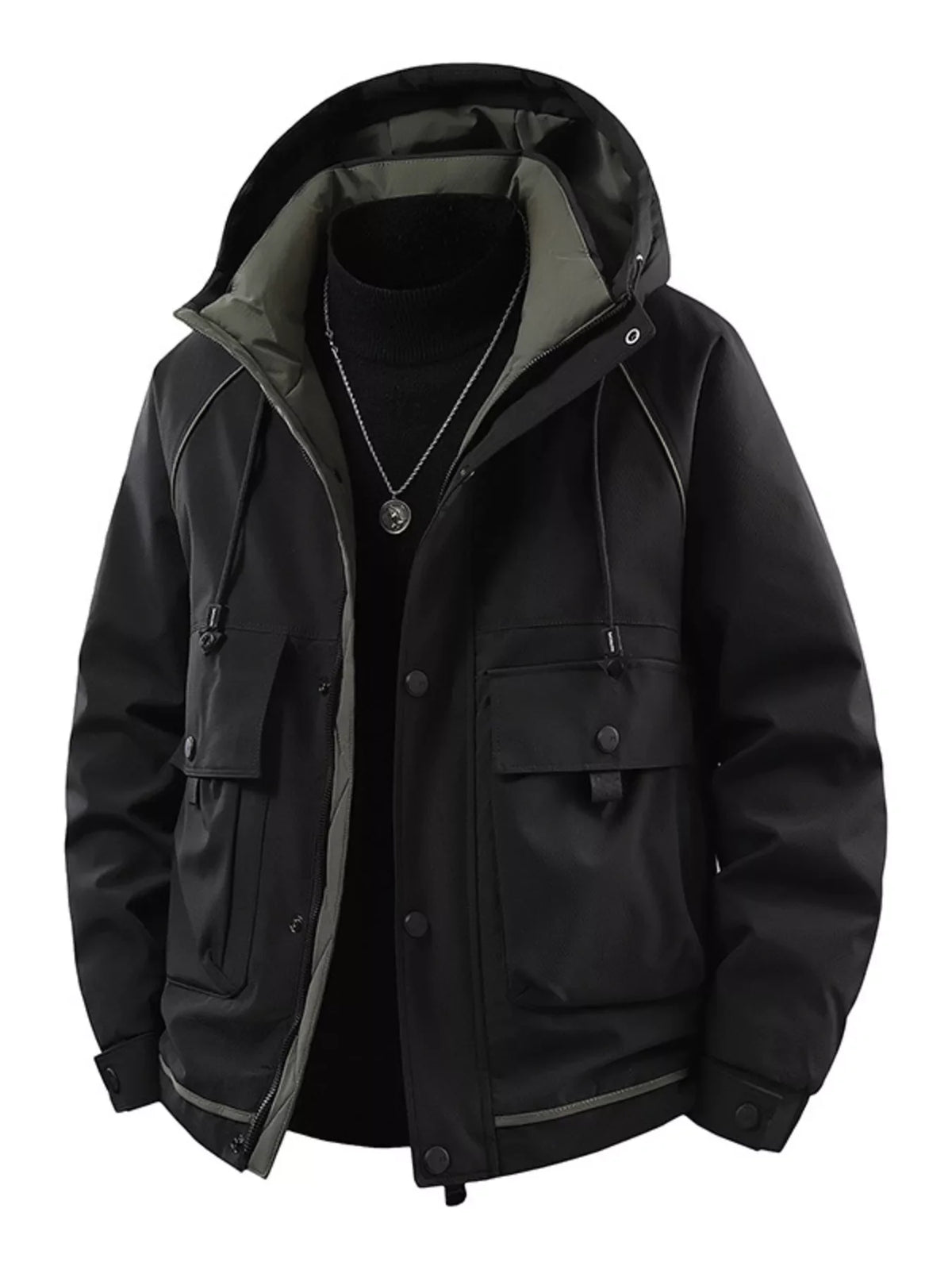Men's Plus Size Hooded Padded Winter Jacket