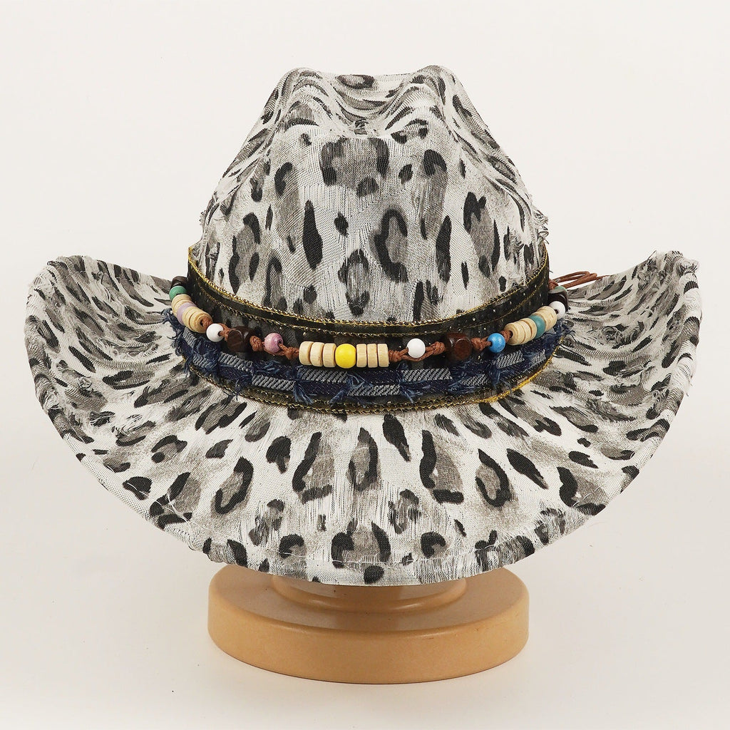Wool Ethnic-style Womens Leopard-print Hat