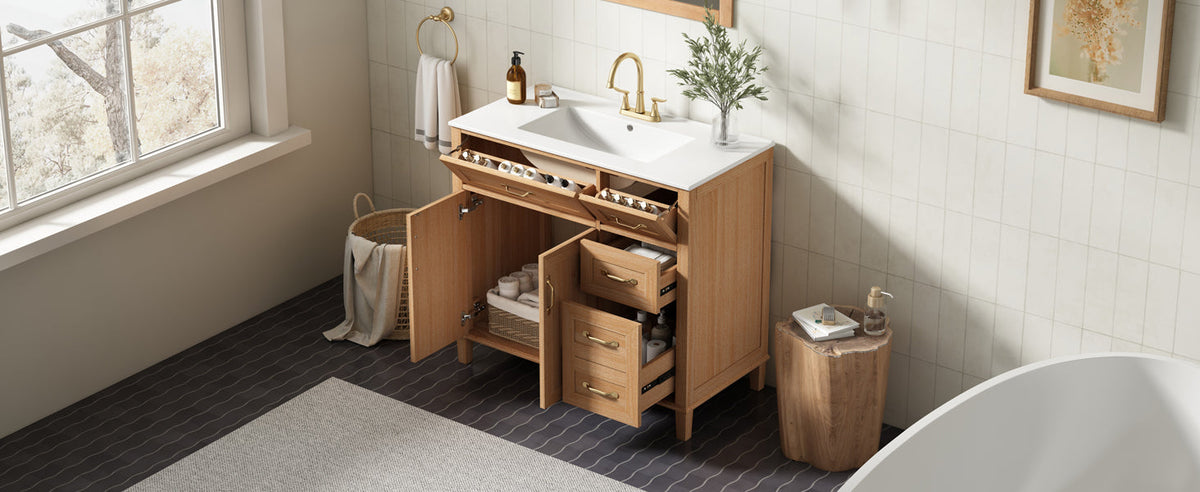 36" Bathroom Vanity with Ceramic Sink