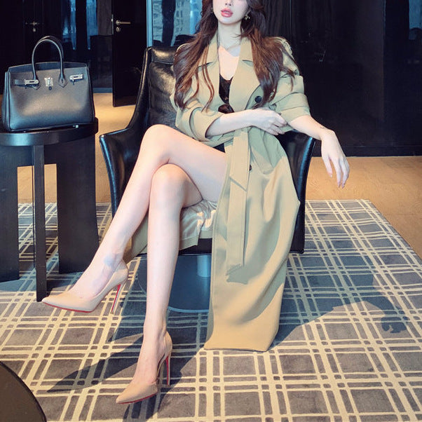 High-end Double-breasted Trench Coat For Women