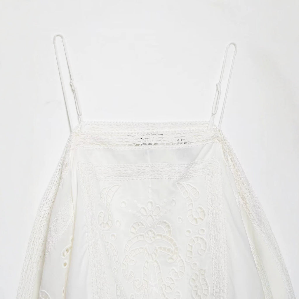 New Womens Hollow-out Embroidered Vest Camisole