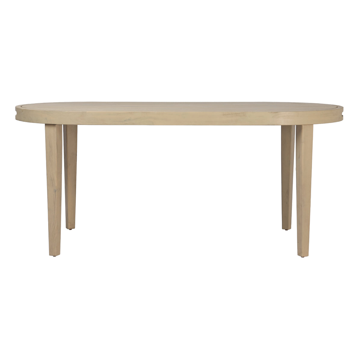 70" Oval Acacia Wood Outdoor Dining Table with Slatted Top