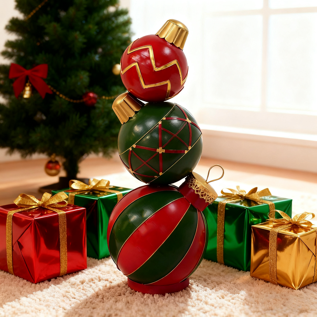 Classic Stacked Christmas Ball Decoration
