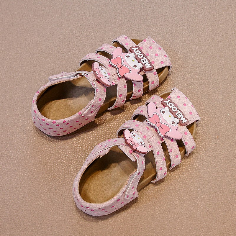 2026 Summer Baby Girls Closed-Toe Roman Sandals, Cute Bow Princess Kids Sandals