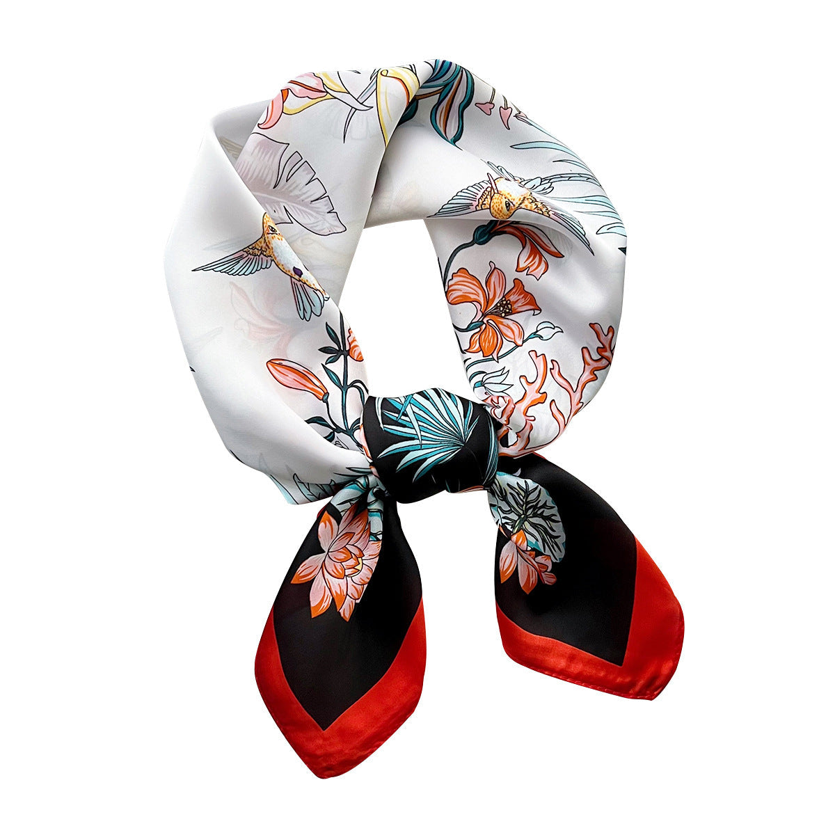 Sun-protective Beach Floral Silk Scarf
