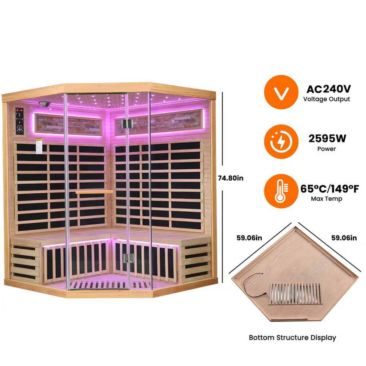 Family Style Pentagonal Sauna Room
