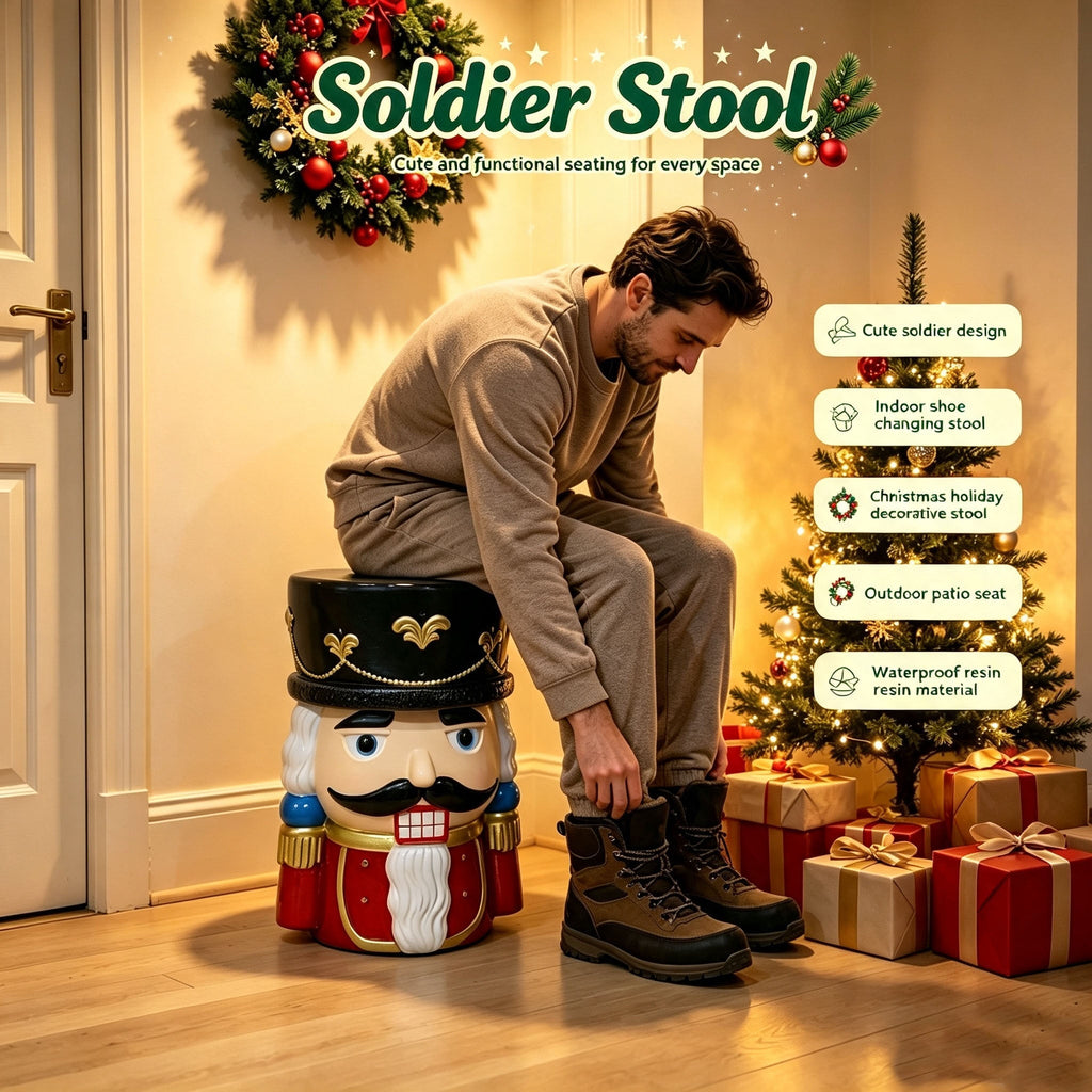 19'' Classic Nutcracker Soldier Stool