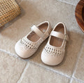 2026 Spring Summer New Korean Style Girls Hollow Out Leather Sandals, Woven Style Princess Shoes, Kids Soft Sole Breathable Versatile Flats