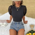 Summer One-Piece Cutout Puff-Sleeve Jumpsuit For Women