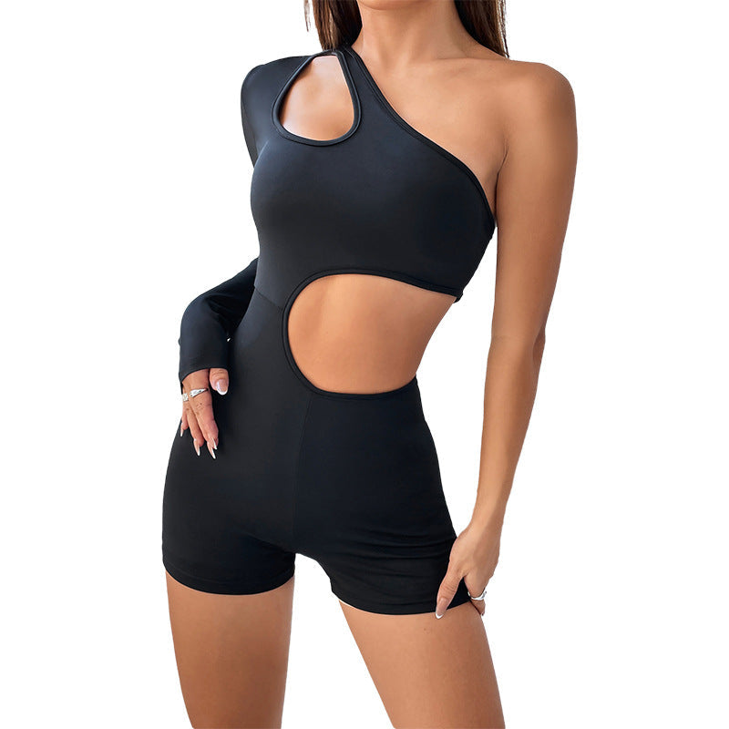 Women's One-shoulder Long-sleeved Sexy Jumpsuit