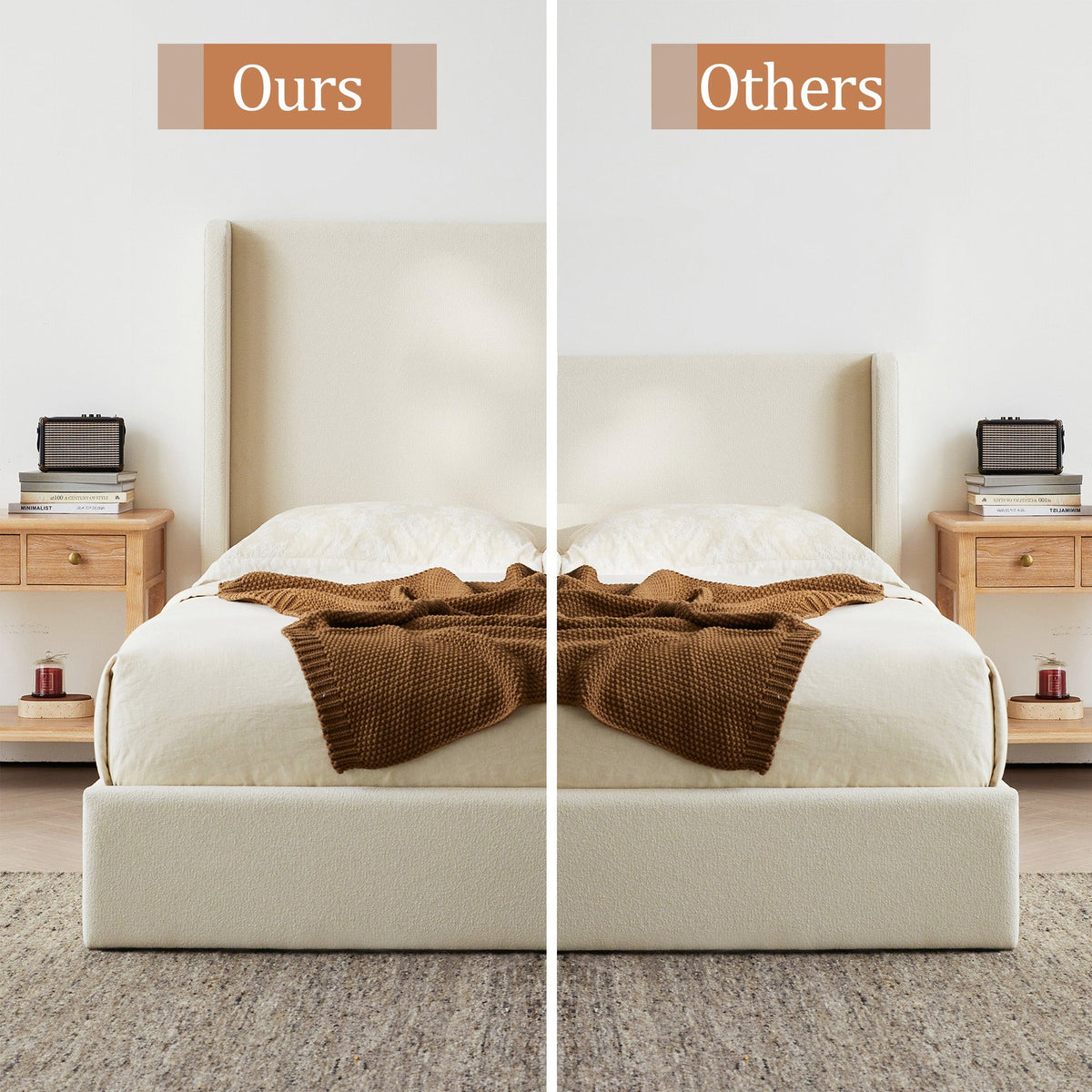 Carmen Upholstered Wingback Bed