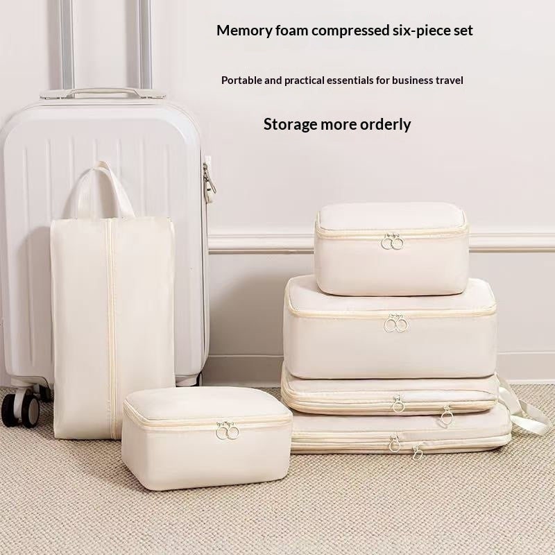 Compressible Travel Storage Bags Set - 6-Piece Luggage Organizers For Compartmentalized Packing Cubes