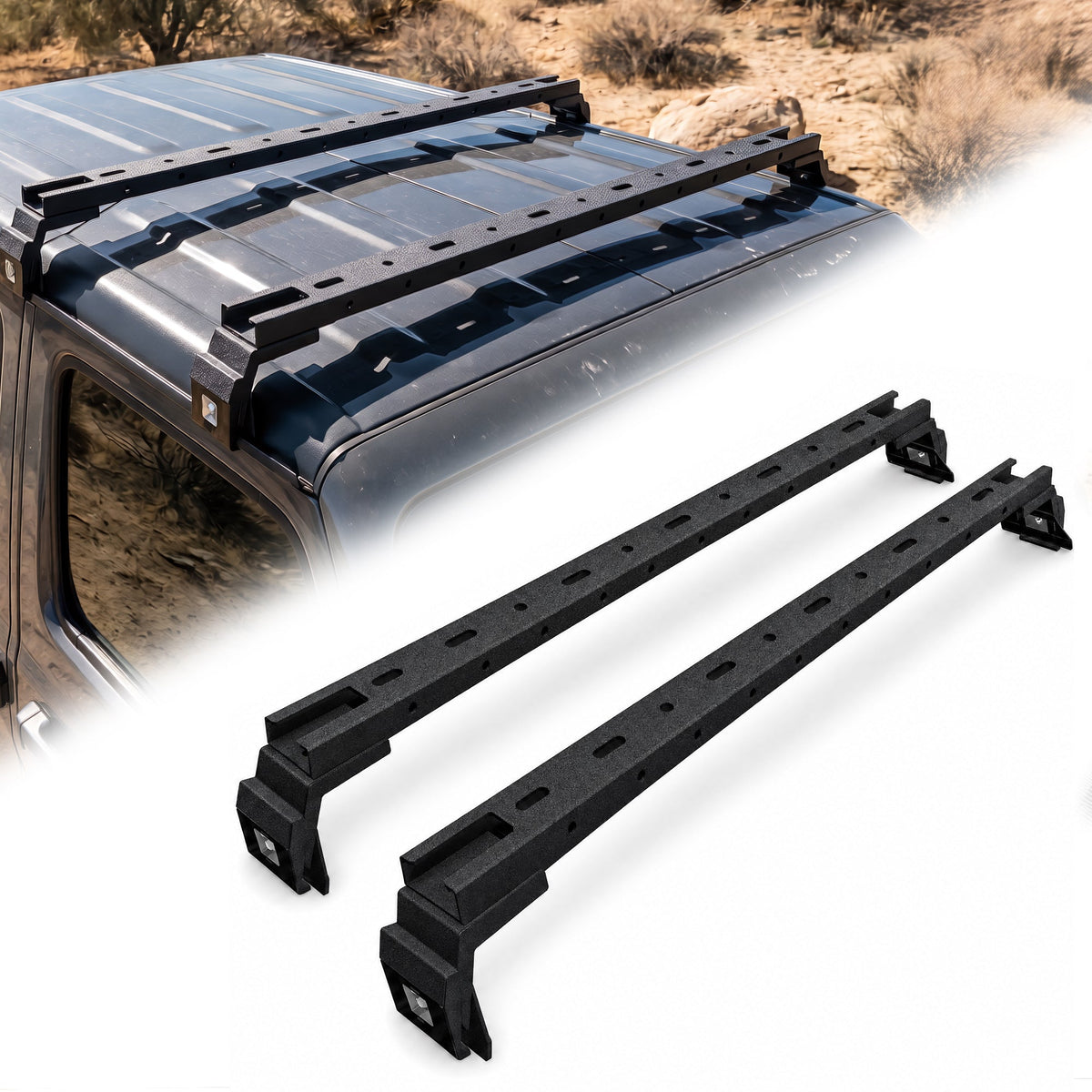 2PCS Roof Rack Cross Bars for Jeep Wrangler & Gladiator
