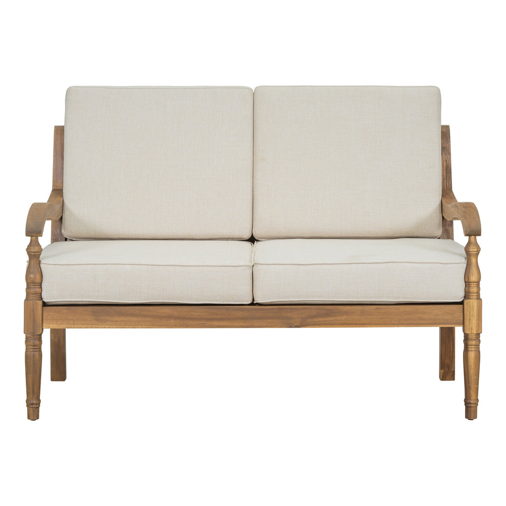 2 Piece Acacia Wood Patio Sofa Seating Group