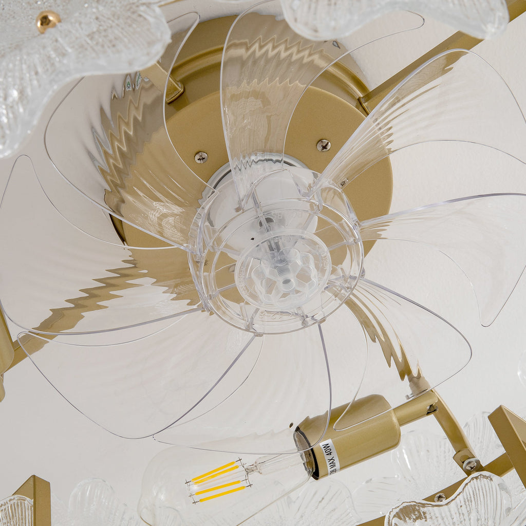 19-Inch Floral Glass Ceiling Fan