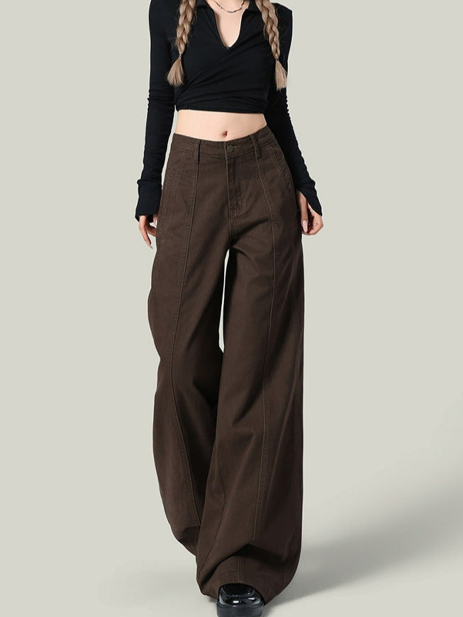 Women's Spring Loose Straight-leg Denim Wide-leg Pants