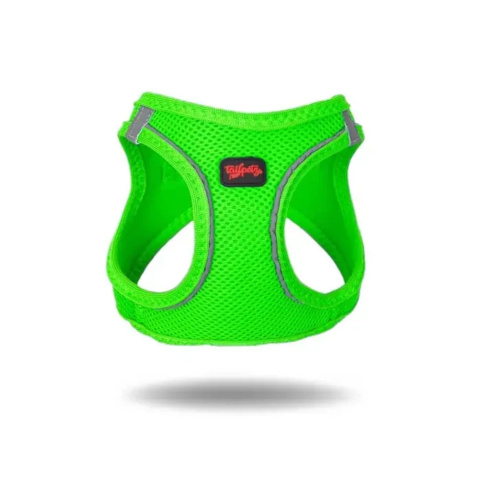 Tailpetz Air-Mesh Dog Harness Neon Green Breathable Mesh