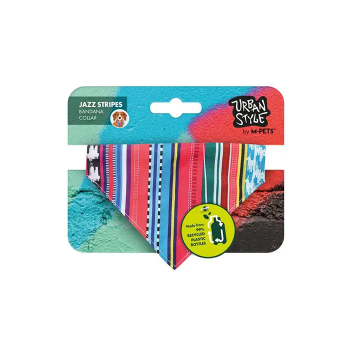 M-Pets Urban Style Jazz Stripes Dog Bandana Collar X-Small