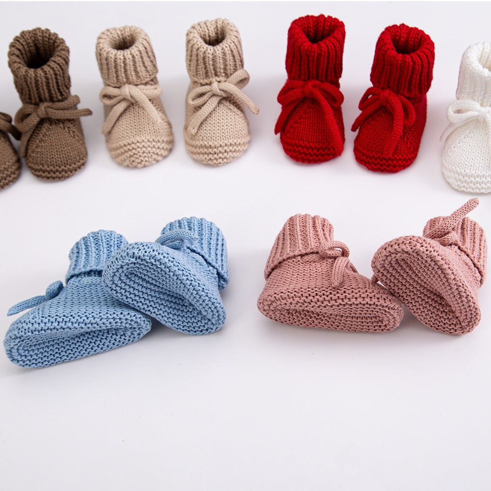 Bow-tie Strap Knitted Toddler Shoes