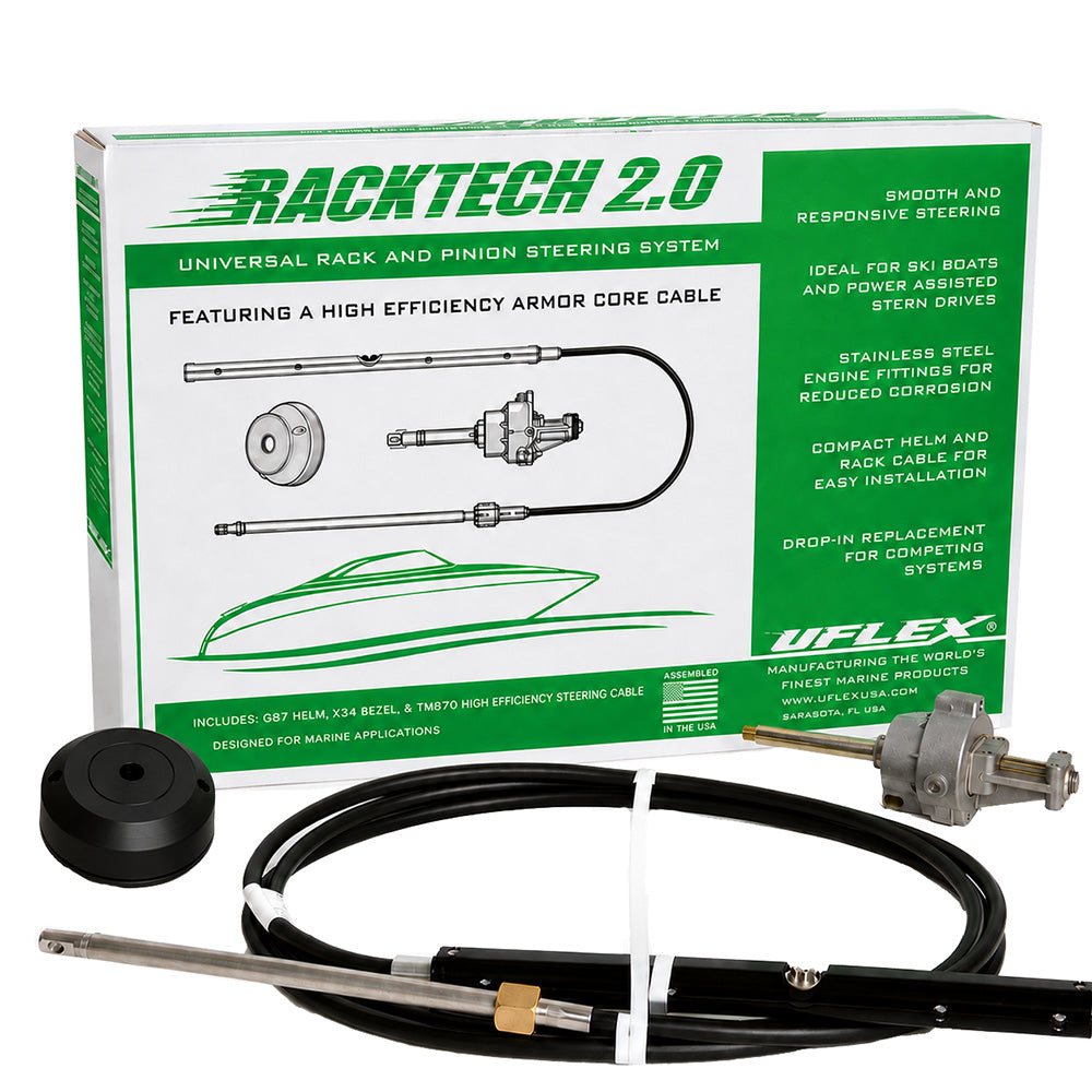 Uflex Racktech - 2.0 High Efficiency Rack  Pinion System Kit - 12' Cable