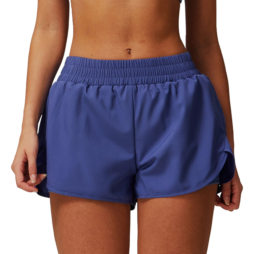 Zechuang Flap Pocket Pants Nude Quick-Drying Yoga Shorts Fake Two-Piece Sports Hip-Lifting Shorts Running Fitness Yoga Pants 4001