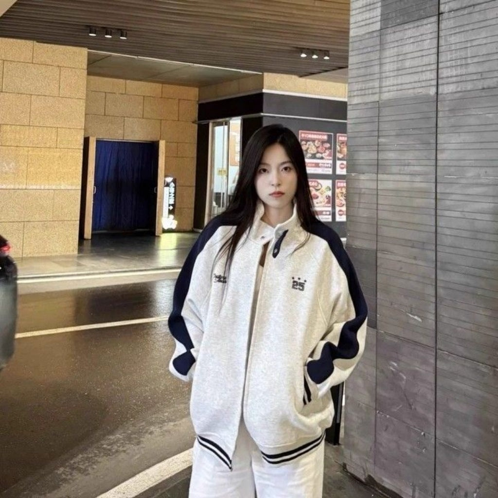 Womens Casual Sporty Jacket With A Stand-up Collar