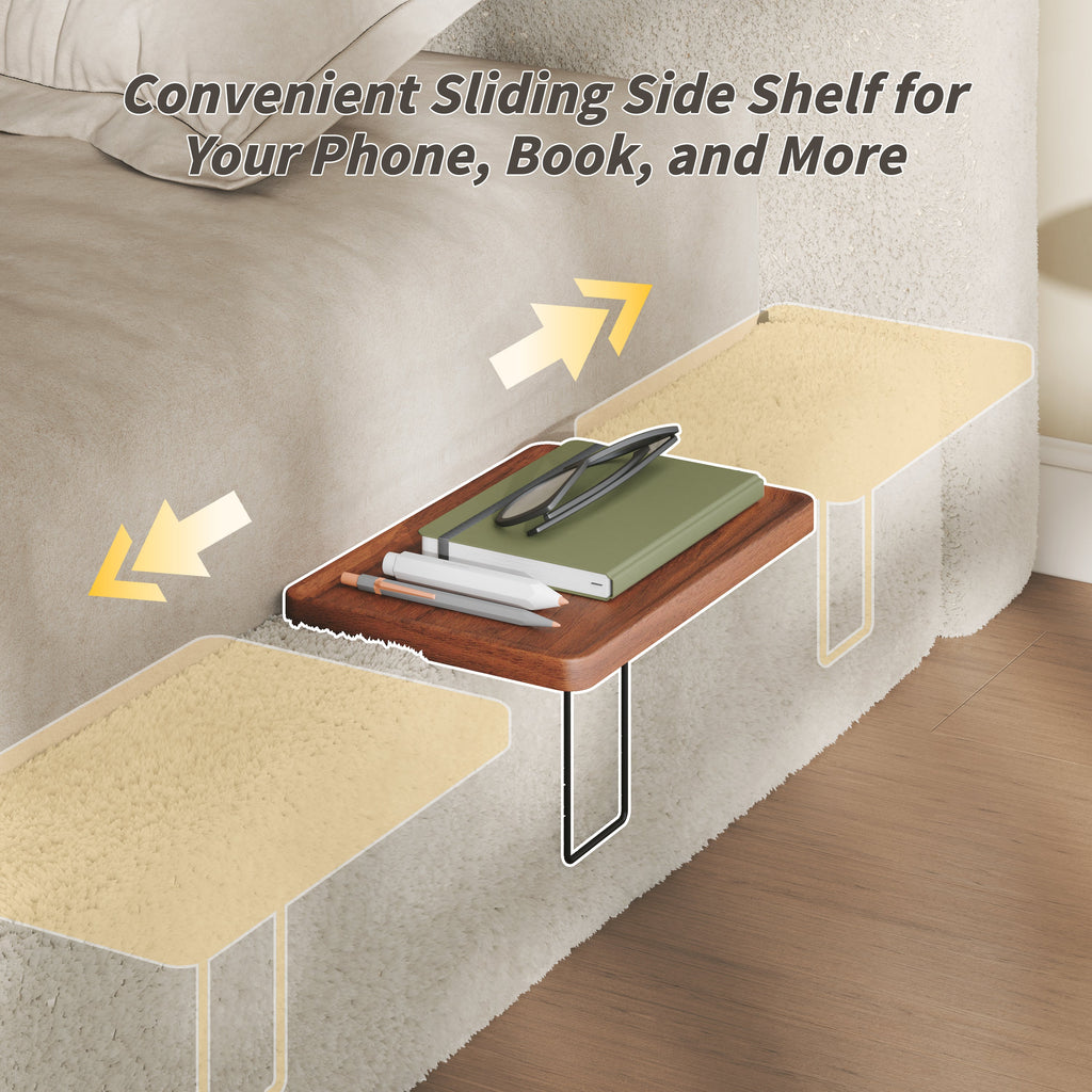 AirFrame Queen Bed Frame with Adjustable Sliding Side Table