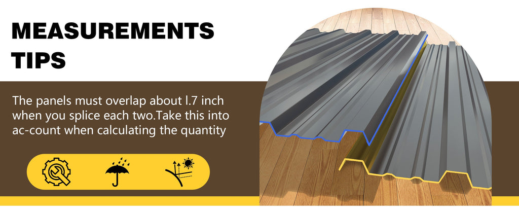 20 Pcs Metal Roof Panels - Galvanized Steel