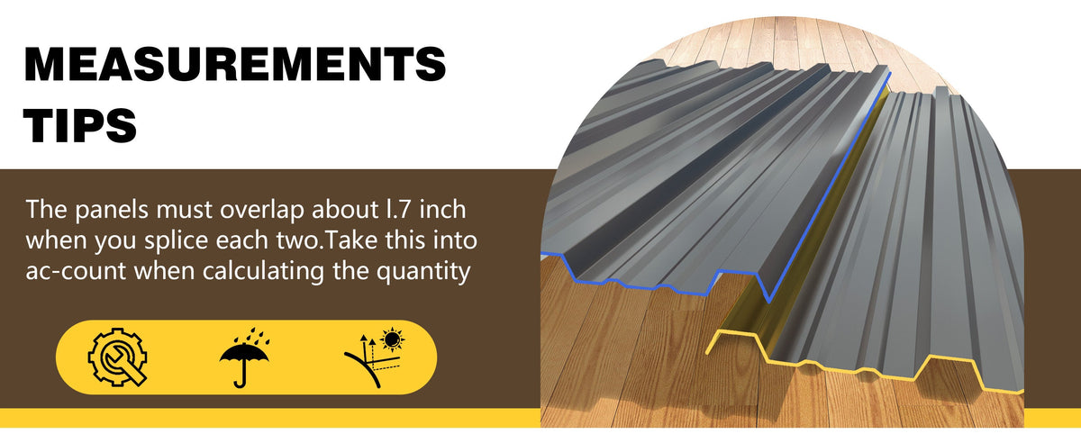 20 Pcs Metal Roof Panels - Galvanized Steel