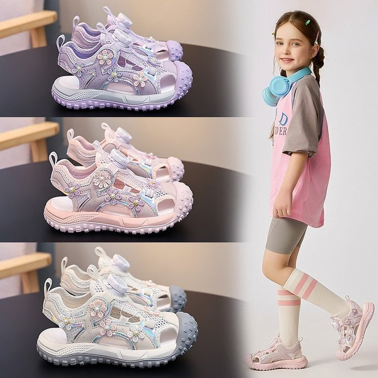2026 Summer New Girls Closed-Toe Sandals, Kids Soft Sole Non-Slip Beach Shoes, Girls Sports Sandals