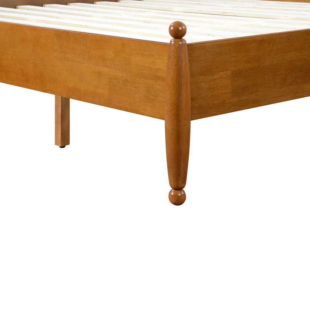 Classic Transitional Queen Size Solid Wood Platform Bed Frame