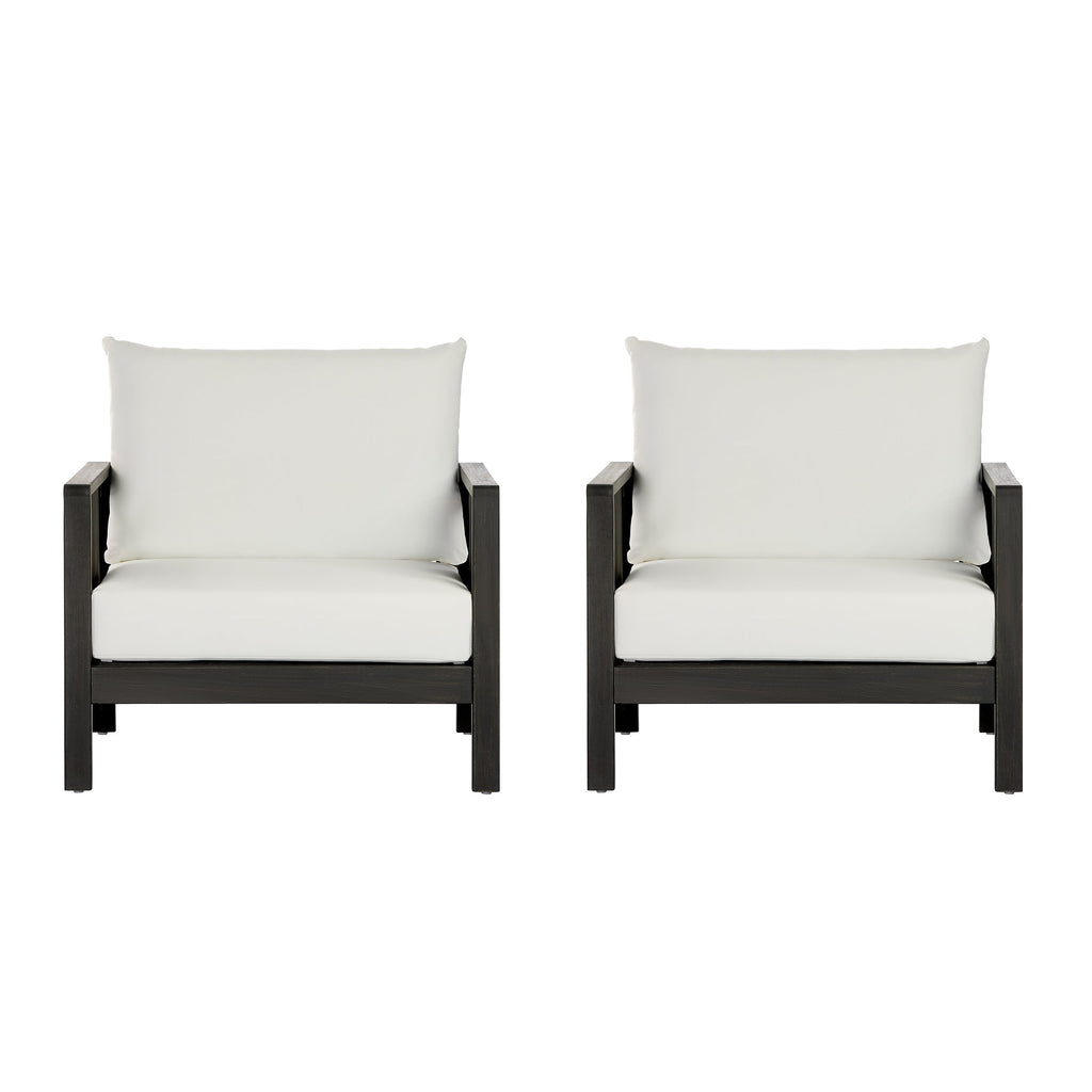 Outdoor Club Chairs (Set of 2) with Diamond-Pattern