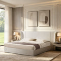 King Size Luxury Wing‑Back Upholstered Bed Frame