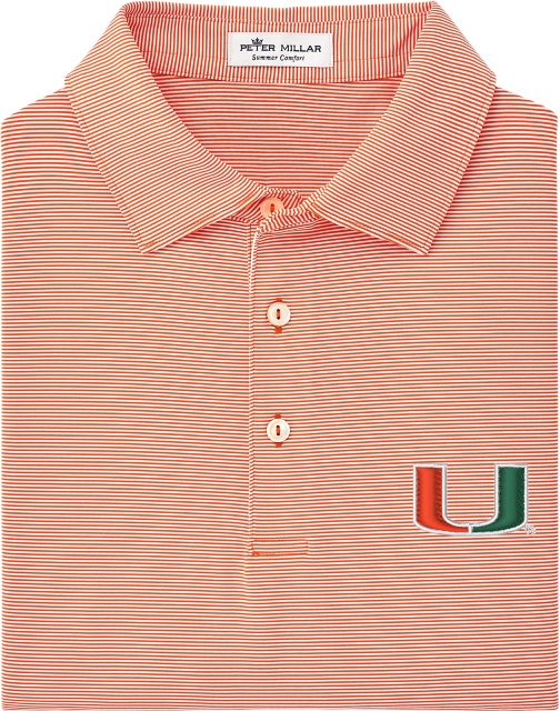 Miami Hurricanes Striped Polo