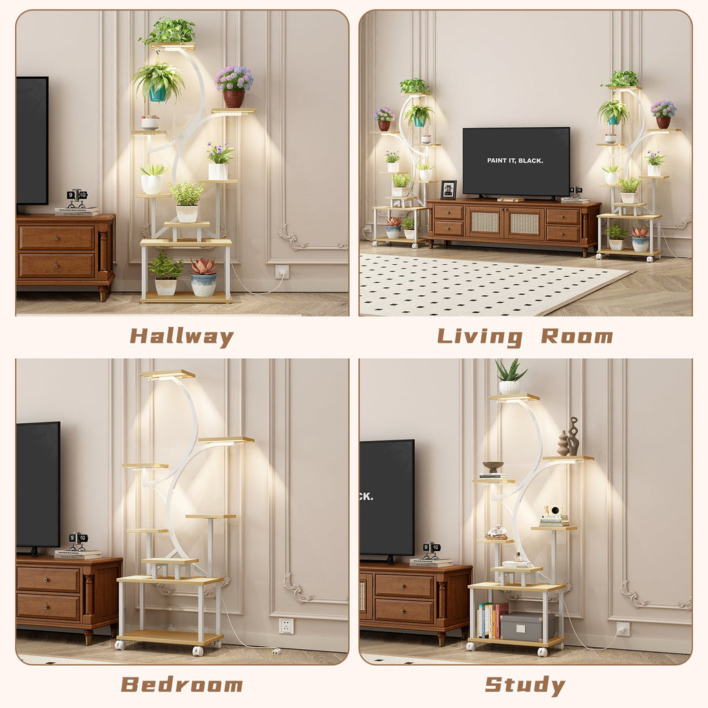 62" Indoor Plant Stand with Grow Lights