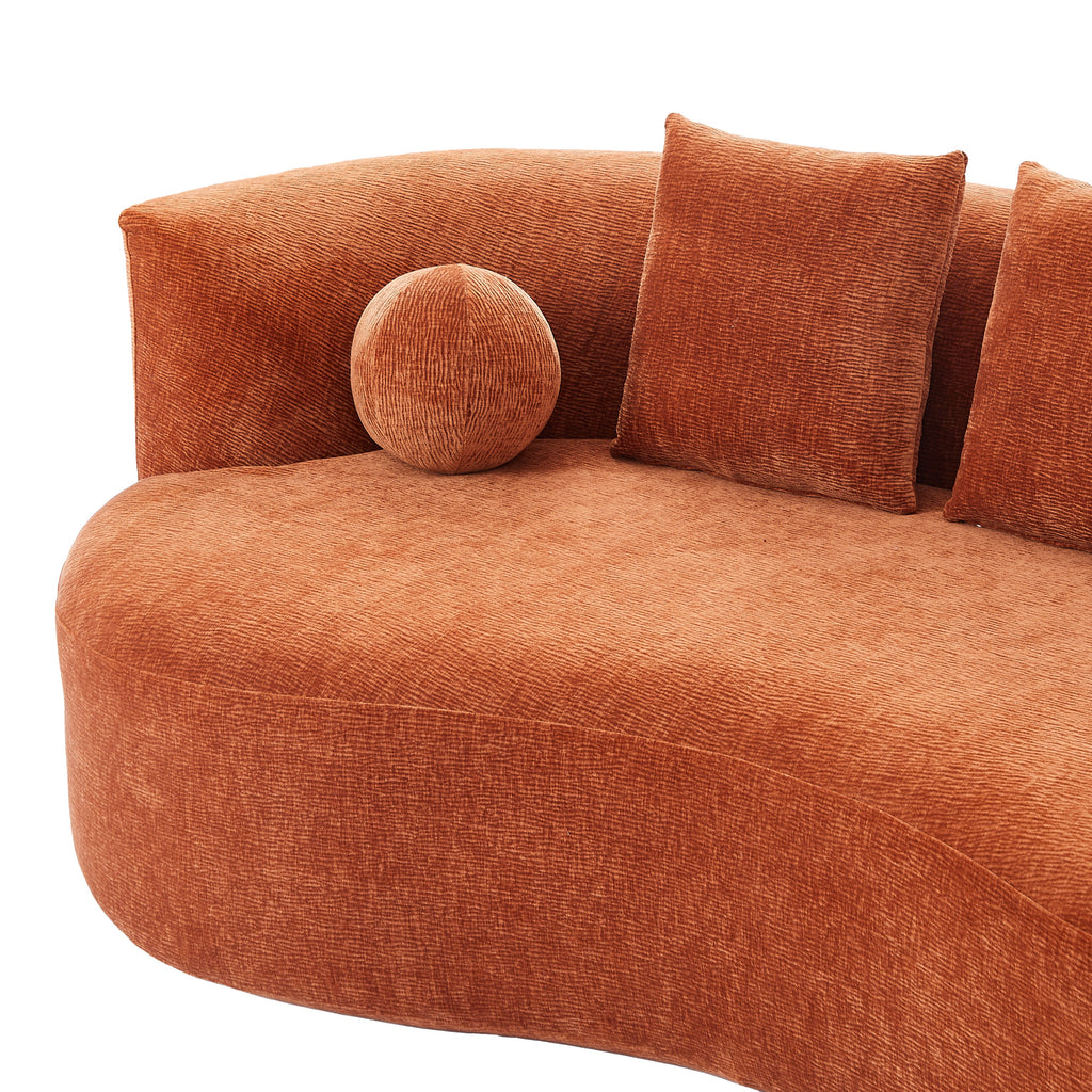 90-Inch Curved Modern Chenille Sofa