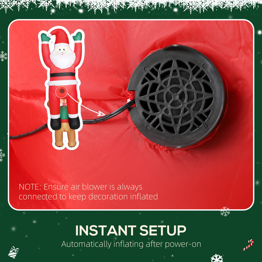 Outsunny 7FT Hanging Christmas Inflatable Santa with Dog