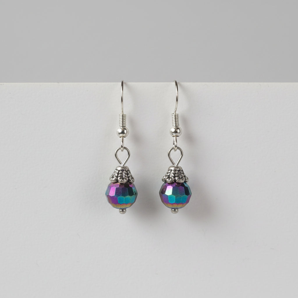 Rainbow Disco Ball Earrings