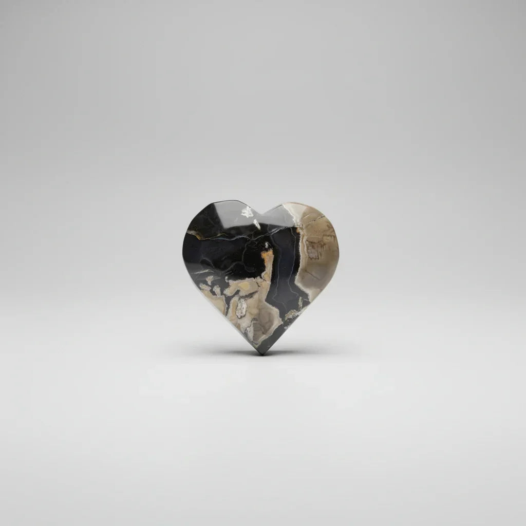 Heart Shaped Volcanic Polished Stone Natural Crystal Mineral Specimen